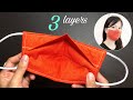 3-layer 3D Mask - NO FOG ON GLASSES - Very quick & easy 3D face mask sewing tutorial