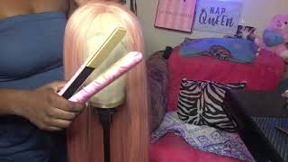 ASMR| Styling My Pink Synthetic AMAZON Wig 😂💘