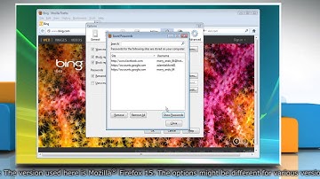 Mozilla® Firefox: How to view and delete saved passwords in Windows® Vista