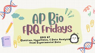 ✨AP Bio FRQ Fridays 26: 2013 #7✨ Question, Hypothesis, and Data Analysis
