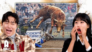 Koreans react to American Bull Riding!