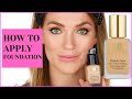 How to Apply Foundation For Beginners - Flat Top Kabuki - Foundation Brush MintPear + Estee Lauder