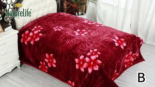🎯NATURELIFE | Soft Luxury Flower Design AB Bonded Raschel Blanket!