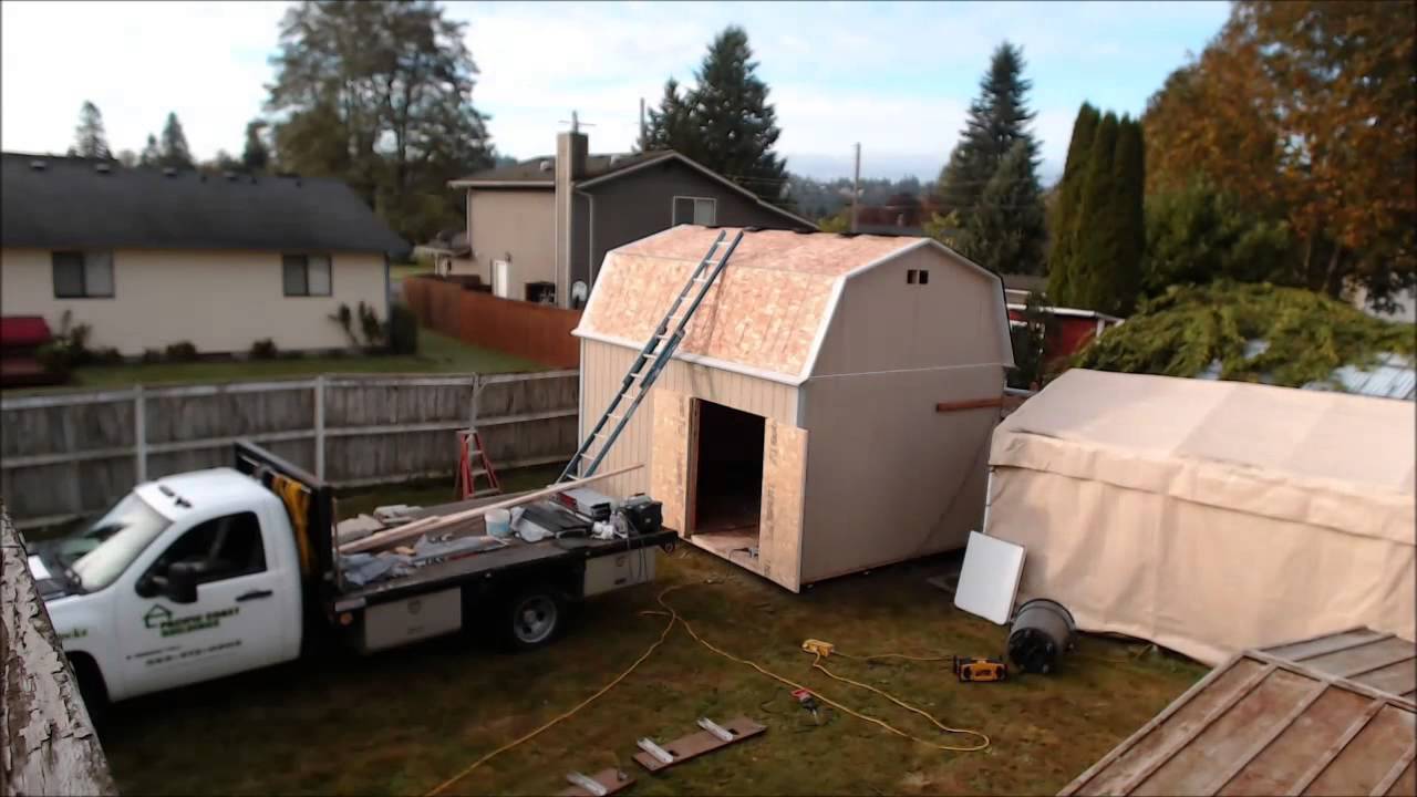 12x16 shed build pacific coast buildings - youtube