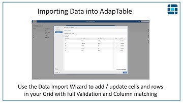 Importing Data into AdapTable