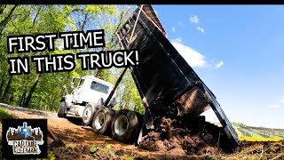Mack Dump Truck and Skid Steer Fixing Washout and Building Turn Around