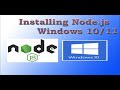 Installing nodejs on windows 1011