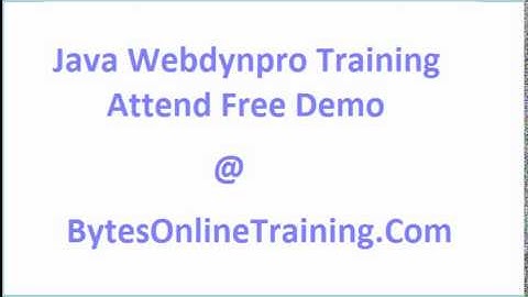 Java Webdynpro Online Training