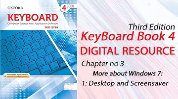 Keyboard book 4: chapter no 3: More about Windows 7: Desktop and Screensaver