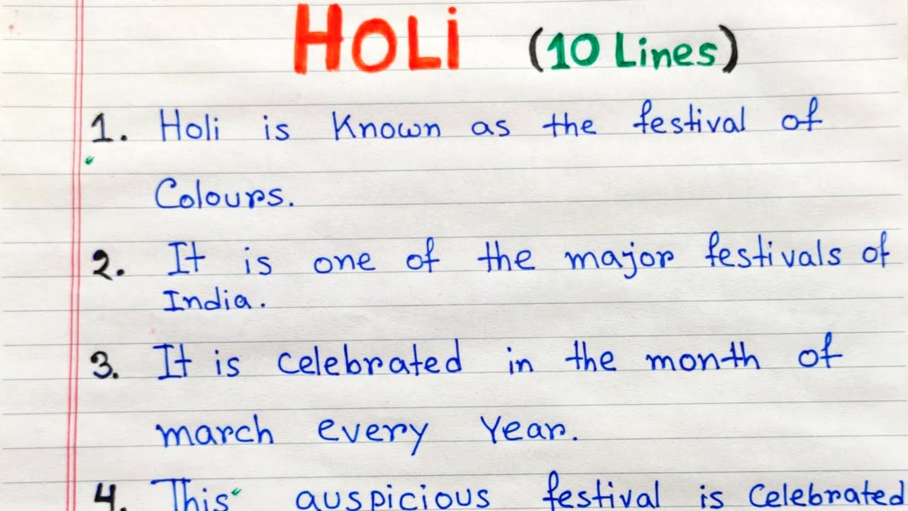 essay on holi class 6