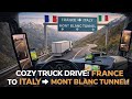 POV: Crossing Mont Blanc in a Brand New Mercedes Actros | France to Italy 🇫🇷🇮🇹 | Truck ASMR Part 1