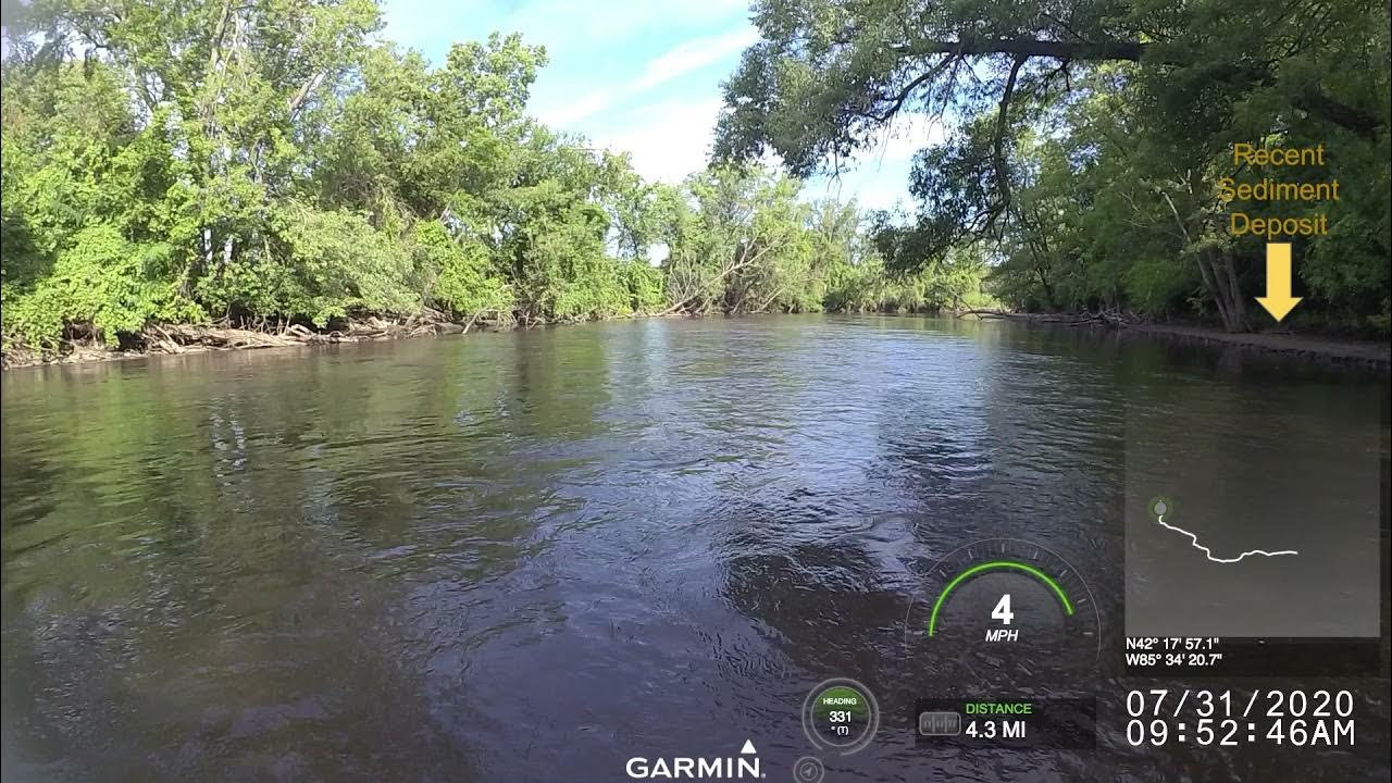 Exposed Sediment Video Clip27 Kalamazoo River Float Trip on 7312020
