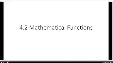 4.2 Mathematical Functions