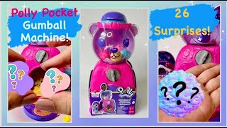 ASMR Surpise Eggs Polly Pocket Gumball Machine, Relaxing Doll Playtime with Unboxing 26 Surprises