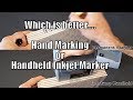 Which is faster hand writing or handheld inkjet on tile edges