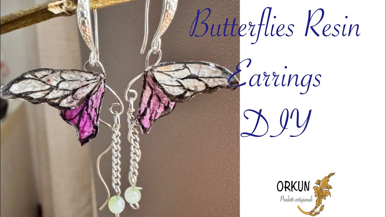 DIY Full Video Orchide Butterlies Earrings Resin #diy #resin #handmade