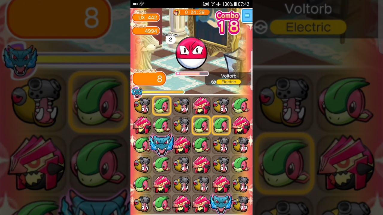 Pokemon Shuffle Mobile UX Stage 442 Voltorb ITEMLESS『ポケとる