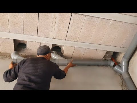 طريقة تركيب انابيب الصرف الصحي.How to install sewage pipes for the home in a professional manner▶️9