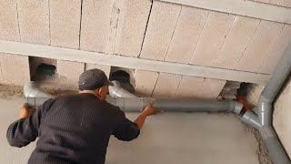 طريقة تركيب انابيب الصرف الصحي.How to install sewage pipes for the home in a professional manner▶️9