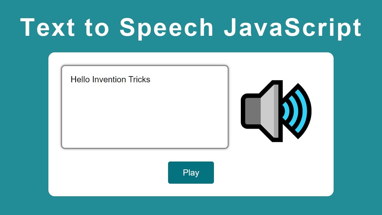 text to speech app javascript