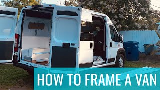 Framing the Van w/ Furring Strips! Ram ProMaster Van Build Conversion  Episode 9 | Jason Klunk