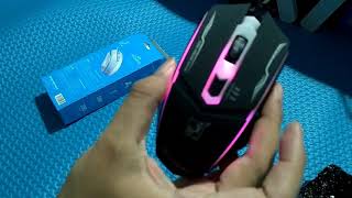 GAMEN GM100 2000 DPI Macro Ultralight Gaming Mouse Optical Black RGB LED Light - Garansi 1 Tahun