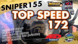 SNIPER155 TOP SPEED 172 (STOCK ENGINE)