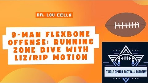 9-Man Flexbone Offense: Running Zone Dive with Liz/Rip Motion