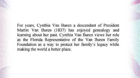 Cynthia Van Buren - Making the World a Better Place