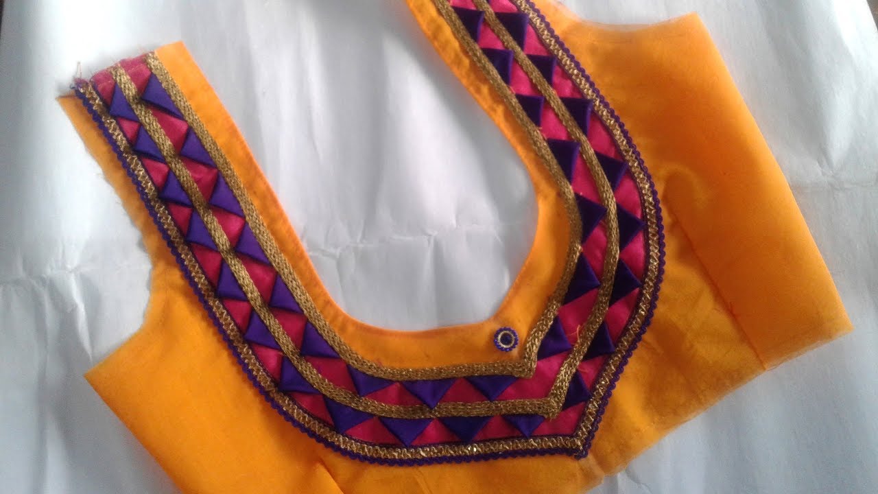 simple patch work blouse design cutting and stitching - YouTube