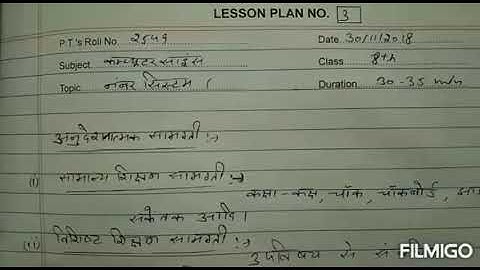 Teaching Practice Lesson Plan No 3 (Number System) of Computer Science For B.ed Students