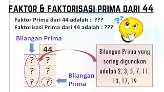 Menentukan faktor prima dari 44 dan faktorisasi prima dari 44 dengan cara mudah