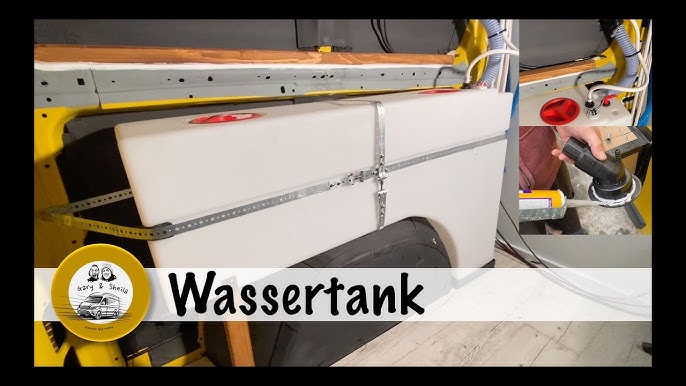 💦 Wassertank (Frisch/Grau) im Campervan 🚐, Befestigung, Abwasserpumpe