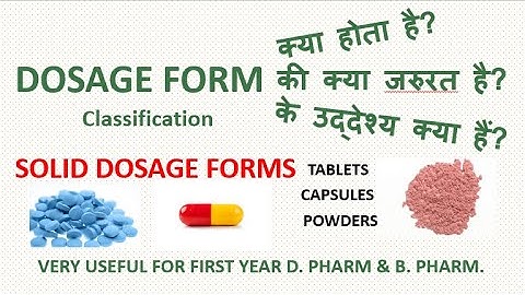 INTRODUCTION TO DOSAGE FORMS: PART 1