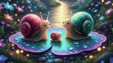 Snails move slowly crawling on the leaves