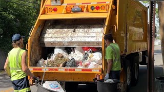 Super Fast Heavy Manual Trash + Bulk | Town of Huntington Heil 5000 Garbage Trucks (part 2)