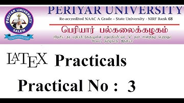 Salem Periyar University LaTeX  Practical No : 3