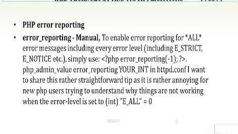 Lecturevideo_17CS71_ Module 4 _PHP Error reporting _SHOBA V