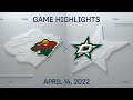 NHL Highlights | Wild vs. Stars - Apr. 14, 2022