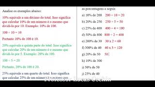 AULA 04 7º ANO correção das atividades. Porcentagem. Cálculo rápido de porcentagens. 10%. 20%.25%