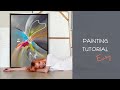 Super easy abstract floral painting with metallic acrylic paint  tutorial