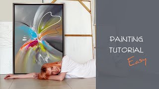 Super Easy Abstract Floral Painting with Metallic Acrylic Paint | Tutorial by Indie Ru 39,780 views 2 years ago 5 minutes, 54 seconds