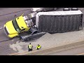 Crash resulting in overturned dump truck shuts down outbound Eisenhower Expressway in west suburbs: