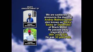 Andrez Mathew Forde ~ Short Obituary