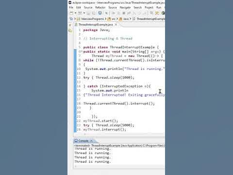 #java Thread Interrupt code Example - YouTube