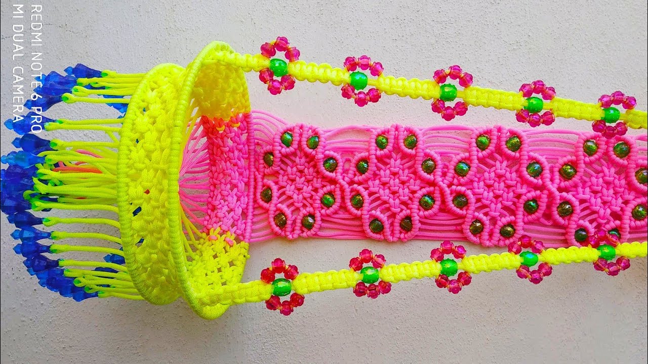 How to Make a SNAKE or a WAVE Macrame Bracelet with Beads - YouTube