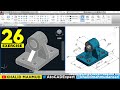 AutoCAD 3D Practice Exercise 26 | Mechanical Exercise 26 | Autocad 3D Example Tutorial 26