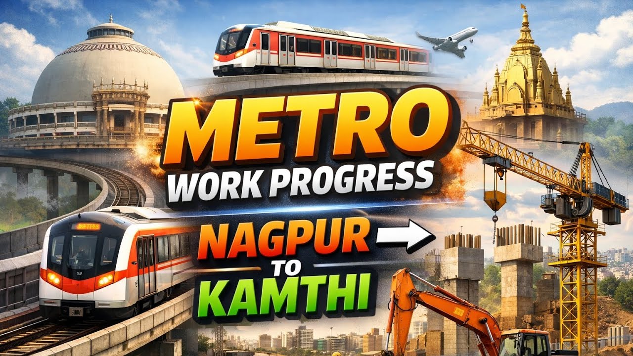 Automotive Square–Kamthi Metro 🚇 इतना आगे बढ़ गया काम? | Nagpur Metro Latest Update