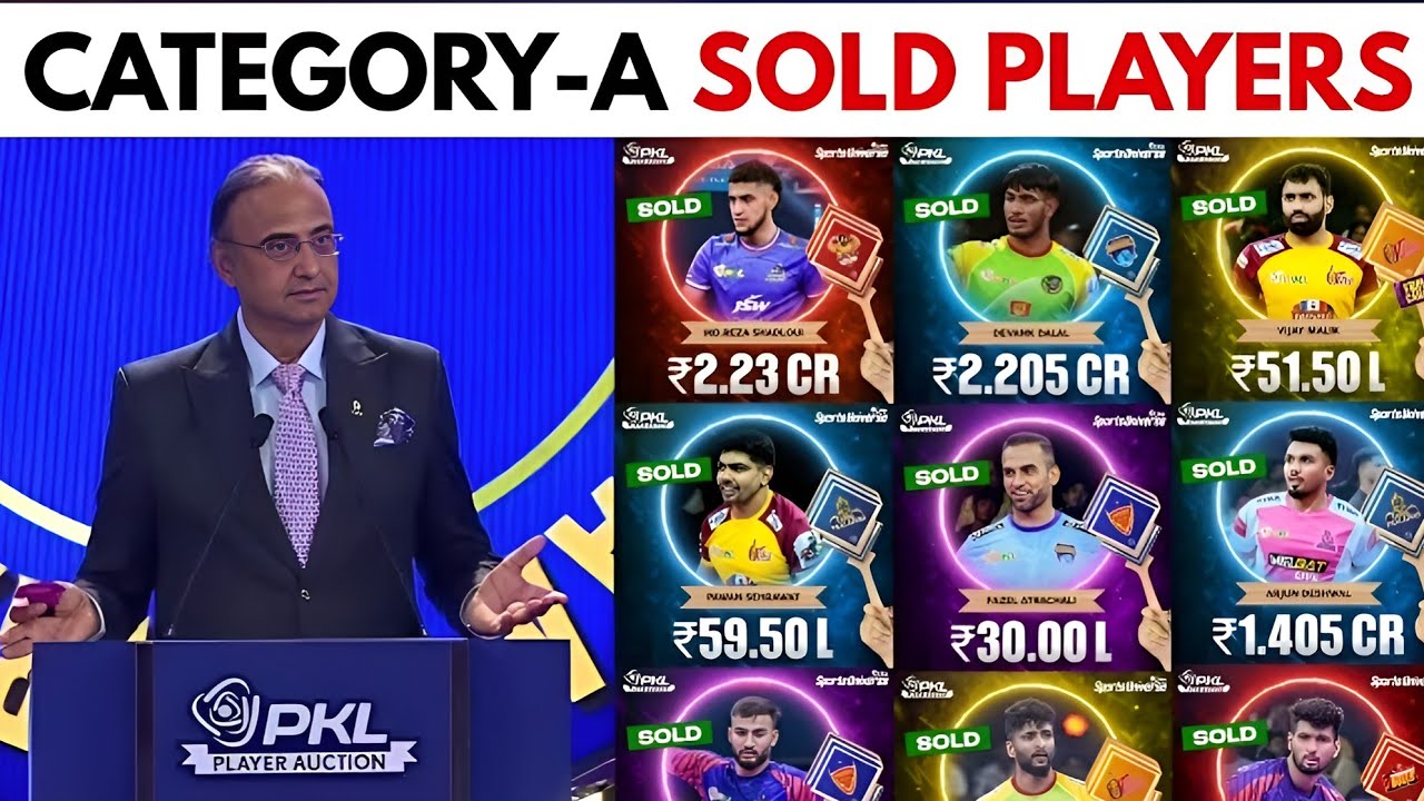 PKL 12 Auction day 1 highlights ,Category A Sold Players List | pkl 12 auction day 1 