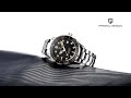 PAGANI DESIGN New Automatic Watch for Men 100M Waterproof Model 1667 Black with Strong Lume